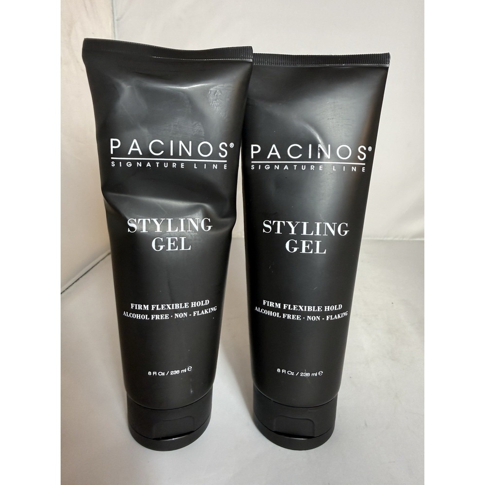 Pacinos Styling Gel Medium Shine Firm Flexible Hold 8 Fl Oz Each Lot of 2 Sealed